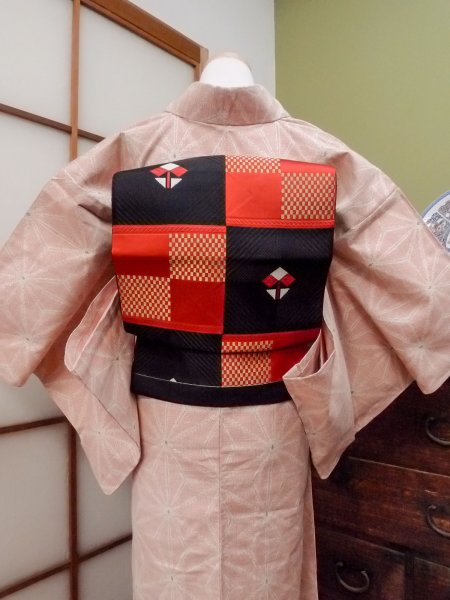 Photo5: CO0221A HITOE unlined (Grade C) and NAGOYA OBI sash (Grade A) (5)