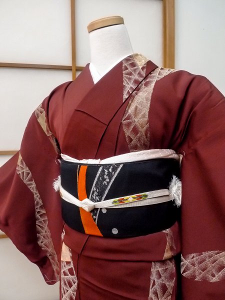 Photo3: CO0221C KOMON dyed (Grade C) and NAGOYA OBI sash (Grade B) (3)