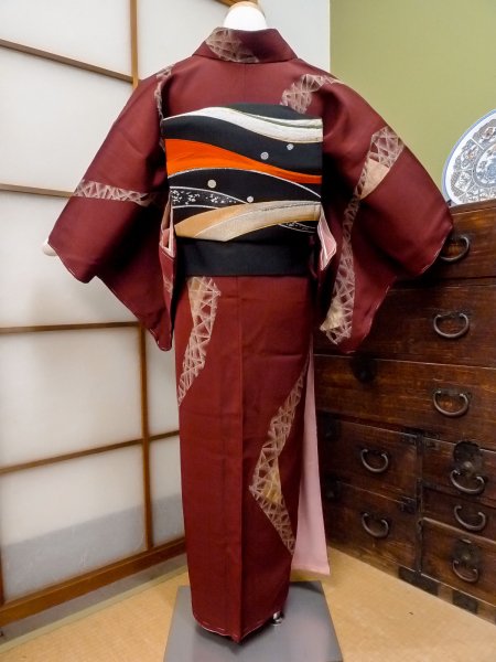 Photo4: CO0221C KOMON dyed (Grade C) and NAGOYA OBI sash (Grade B) (4)