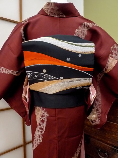 Photo5: CO0221C KOMON dyed (Grade C) and NAGOYA OBI sash (Grade B) (5)