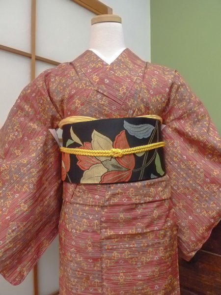 Photo2: CO0221D ORI woven (Grade B) and NAGOYA OBI sash (Grade A) (2)
