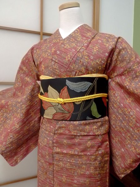 Photo3: CO0221D ORI woven (Grade B) and NAGOYA OBI sash (Grade A) (3)