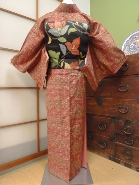 Photo4: CO0221D ORI woven (Grade B) and NAGOYA OBI sash (Grade A) (4)