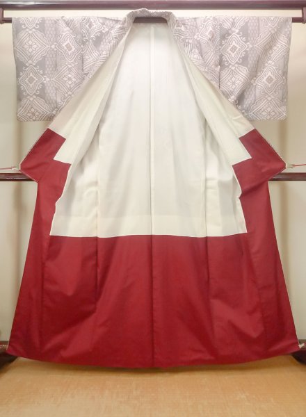 Photo7: CO0221E TSUMUGI pongee (Grade B) and NAGOYA OBI sash (Grade A) (7)