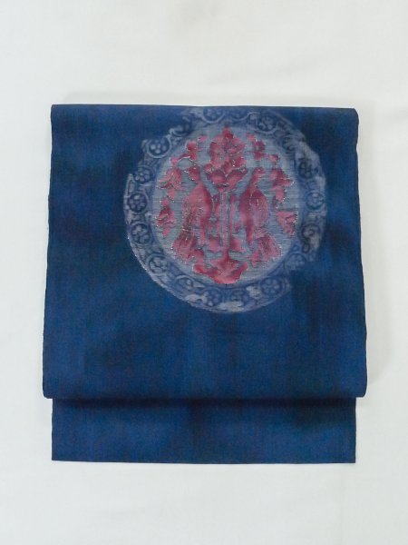 Photo9: CO0221E TSUMUGI pongee (Grade B) and NAGOYA OBI sash (Grade A) (9)