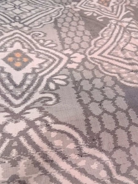 Photo17: CO0221E TSUMUGI pongee (Grade B) and NAGOYA OBI sash (Grade A) (17)