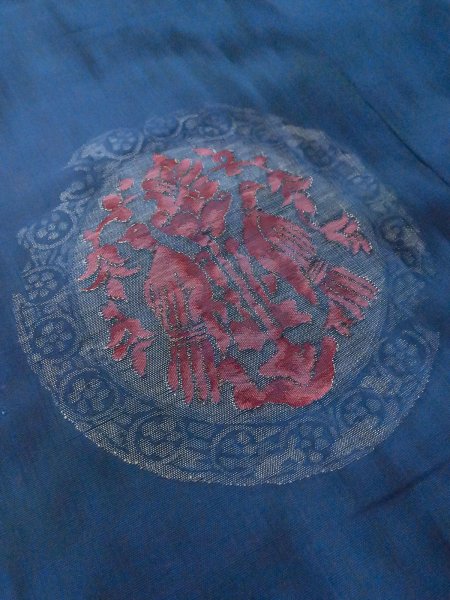 Photo32: CO0221E TSUMUGI pongee (Grade B) and NAGOYA OBI sash (Grade A) (32)