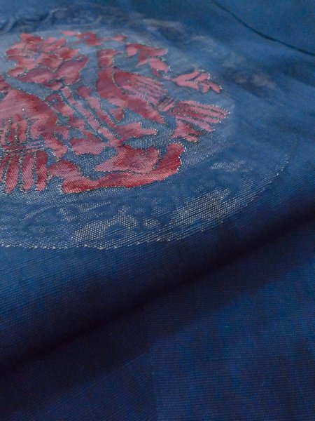 Photo33: CO0221E TSUMUGI pongee (Grade B) and NAGOYA OBI sash (Grade A) (33)