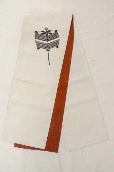 Photo8: CO0221F TSUMUGI pongee (Grade B) and FUKURO OBI sash (Grade C) (8)
