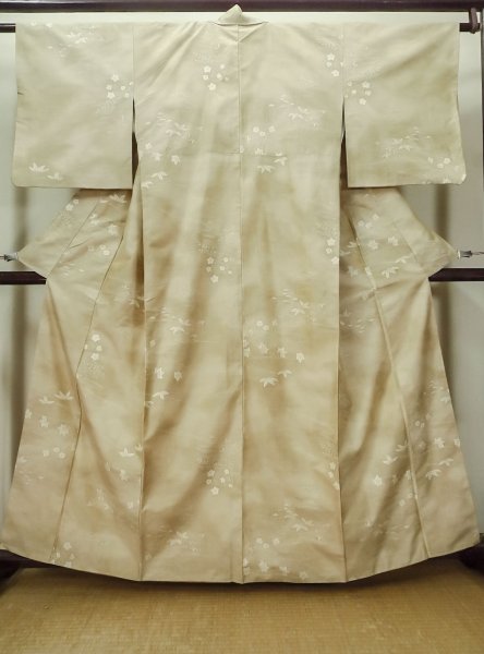 Photo6: CO0221G TSUMUGI pongee (Grade B) and FUKURO OBI sash (Grade A) (6)