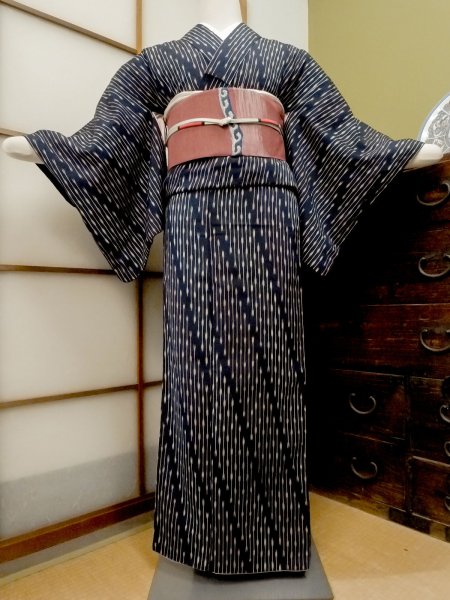 Photo1: CO0221I ORI woven (Grade B) and NAGOYA OBI sash (Grade A) (1)
