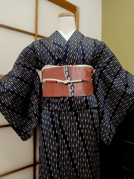 Photo2: CO0221I ORI woven (Grade B) and NAGOYA OBI sash (Grade A) (2)