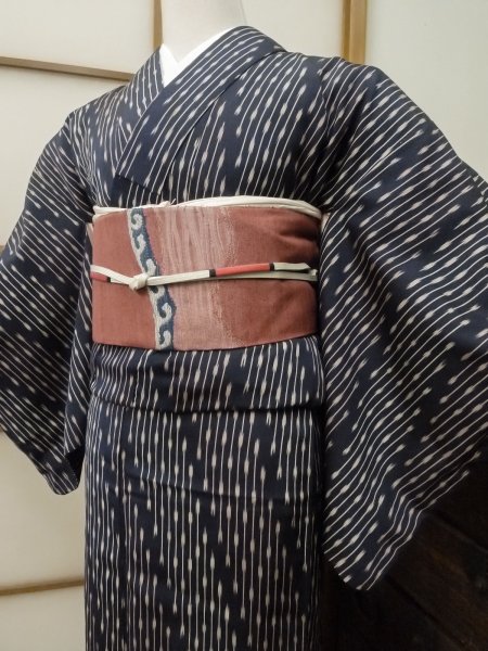 Photo3: CO0221I ORI woven (Grade B) and NAGOYA OBI sash (Grade A) (3)