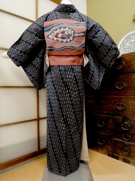 Photo4: CO0221I ORI woven (Grade B) and NAGOYA OBI sash (Grade A) (4)