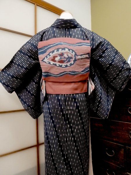 Photo5: CO0221I ORI woven (Grade B) and NAGOYA OBI sash (Grade A) (5)
