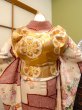 Photo5: CO0305A FURISODE long-sleeved (Grade B) and FUKURO OBI sash (Grade B) (5)