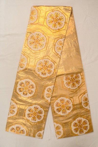 Photo9: CO0305A FURISODE long-sleeved (Grade B) and FUKURO OBI sash (Grade B) (9)