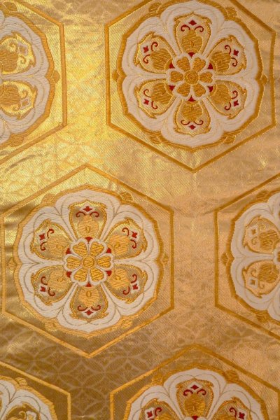 Photo30: CO0305A FURISODE long-sleeved (Grade B) and FUKURO OBI sash (Grade B) (30)