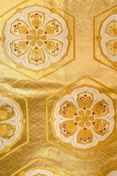 Photo31: CO0305A FURISODE long-sleeved (Grade B) and FUKURO OBI sash (Grade B) (31)