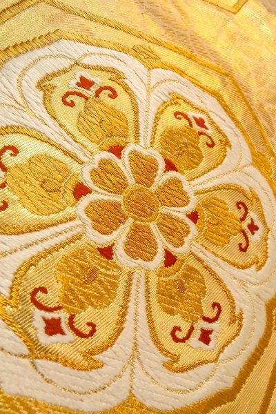 Photo32: CO0305A FURISODE long-sleeved (Grade B) and FUKURO OBI sash (Grade B) (32)