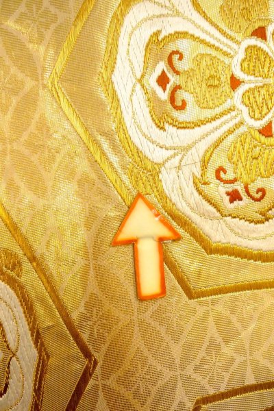 Photo35: CO0305A FURISODE long-sleeved (Grade B) and FUKURO OBI sash (Grade B) (35)