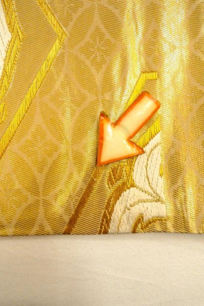 Photo37: CO0305A FURISODE long-sleeved (Grade B) and FUKURO OBI sash (Grade B) (37)