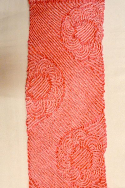 Photo39: CO0305A FURISODE long-sleeved (Grade B) and FUKURO OBI sash (Grade B) (39)