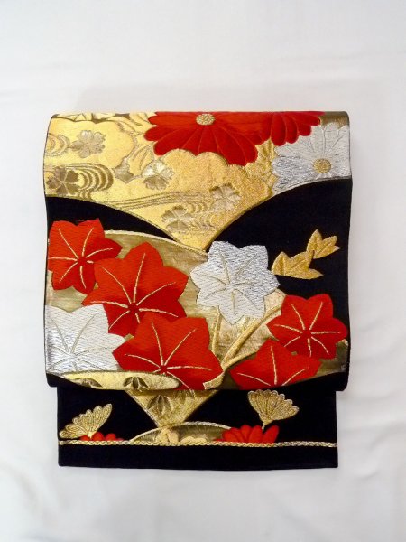 Photo11: CO0305B FURISODE long-sleeved (Grade B) and FUKURO OBI sash (Grade A) (11)