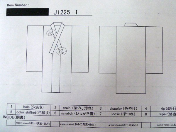 Photo25: CO0305B FURISODE long-sleeved (Grade B) and FUKURO OBI sash (Grade A) (25)