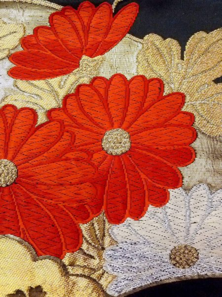 Photo30: CO0305B FURISODE long-sleeved (Grade B) and FUKURO OBI sash (Grade A) (30)