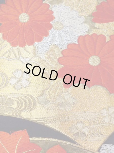 Photo31: CO0305B FURISODE long-sleeved (Grade B) and FUKURO OBI sash (Grade A) (31)