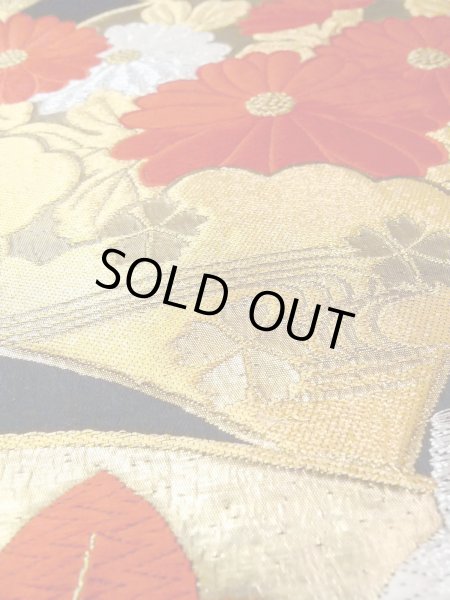 Photo33: CO0305B FURISODE long-sleeved (Grade B) and FUKURO OBI sash (Grade A) (33)