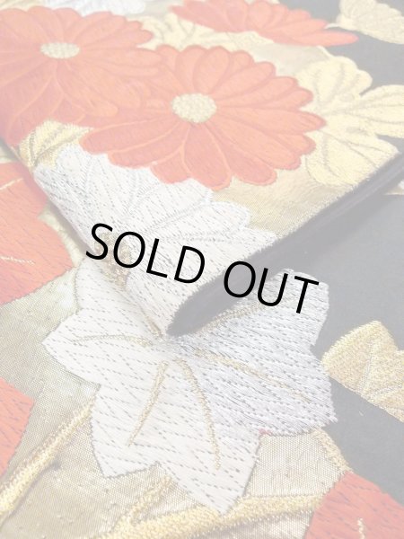 Photo34: CO0305B FURISODE long-sleeved (Grade B) and FUKURO OBI sash (Grade A) (34)