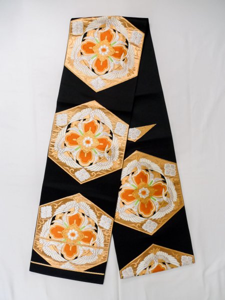 Photo10: CO0305C FURISODE long-sleeved (Grade A) and FUKURO OBI sash (Grade A) (10)