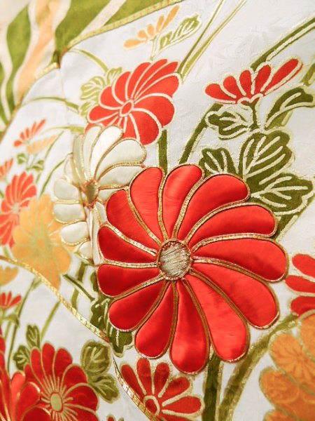 Photo21: CO0305C FURISODE long-sleeved (Grade A) and FUKURO OBI sash (Grade A) (21)