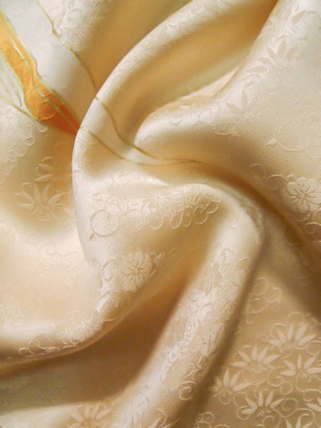 Photo25: CO0305C FURISODE long-sleeved (Grade A) and FUKURO OBI sash (Grade A) (25)