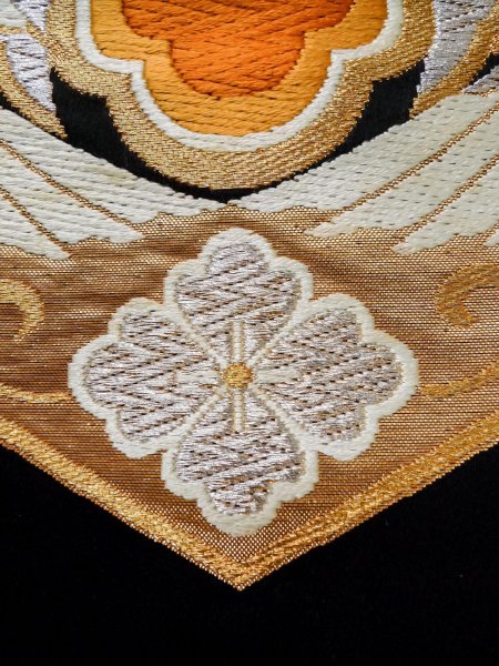 Photo33: CO0305C FURISODE long-sleeved (Grade A) and FUKURO OBI sash (Grade A) (33)