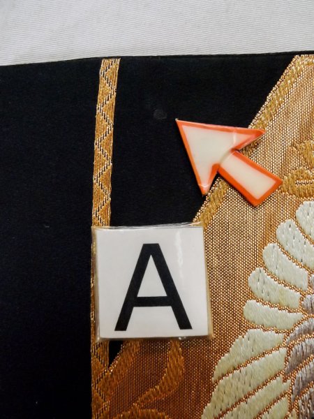 Photo38: CO0305C FURISODE long-sleeved (Grade A) and FUKURO OBI sash (Grade A) (38)