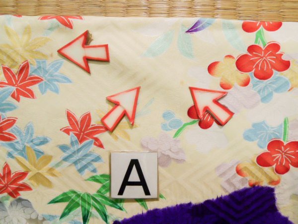 Photo25: CO0305D FURISODE long-sleeved (Grade B) and FUKURO OBI sash (Grade B) (25)