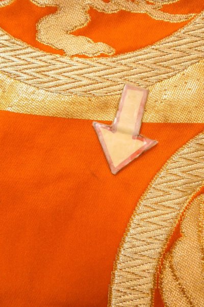 Photo32: CO0305D FURISODE long-sleeved (Grade B) and FUKURO OBI sash (Grade B) (32)