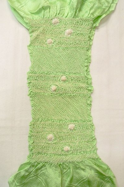 Photo36: CO0305D FURISODE long-sleeved (Grade B) and FUKURO OBI sash (Grade B) (36)