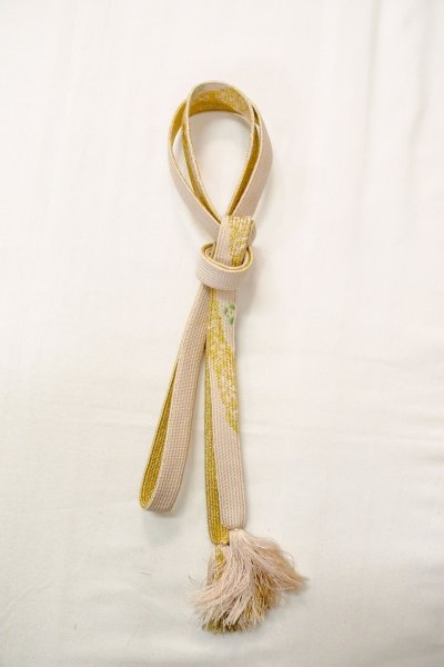 Photo12: CO0305E FURISODE long-sleeved (Grade B) and FUKURO OBI sash (Grade A) (12)