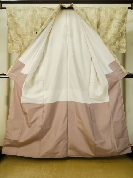 Photo8: CO0319A KOMON dyed (Grade B) and FUKURO NAGOYA Obi (Grade B) (8)