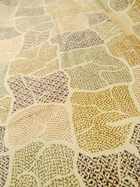 Photo19: CO0319A KOMON dyed (Grade B) and FUKURO NAGOYA Obi (Grade B) (19)