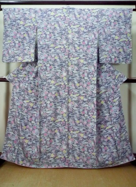 Photo6: CO0319C KOMON dyed (Grade B) and NAGOYA OBI sash (Grade B) (6)