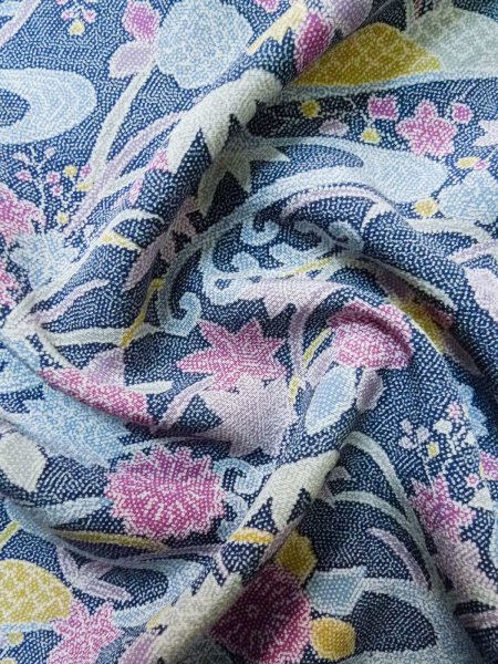 Photo20: CO0319C KOMON dyed (Grade B) and NAGOYA OBI sash (Grade B) (20)