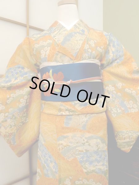 Photo2: CO0319E KOMON dyed (Grade B) and NAGOYA OBI sash (Grade A) (2)