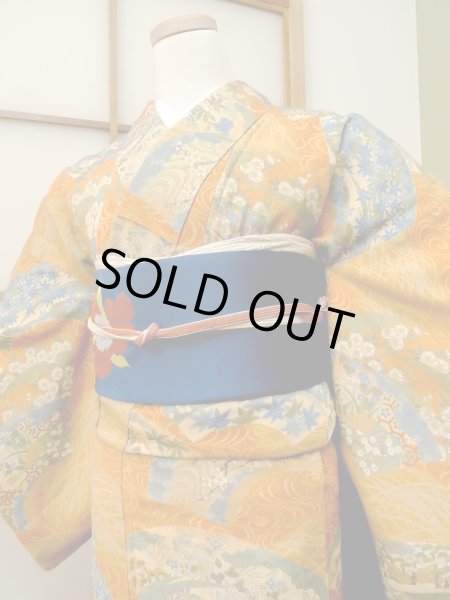 Photo3: CO0319E KOMON dyed (Grade B) and NAGOYA OBI sash (Grade A) (3)