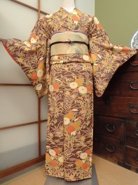 Photo2: CO0319F KOMON dyed (Grade B) and NAGOYA OBI sash (Grade C) (2)