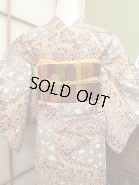 Photo2: CO0319G KOMON dyed (Grade A) and NAGOYA OBI sash (Grade B) (2)